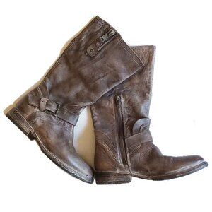 Bed Stu Cobbler Series Rustic Engineer Boots 7 Distressed Leather Brown